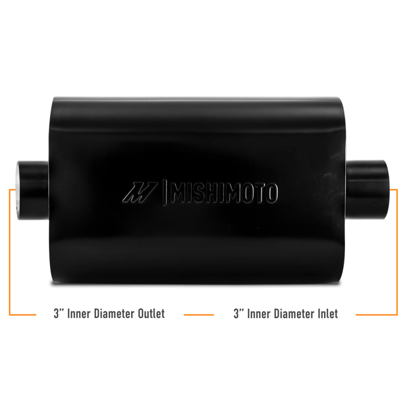 Mishimoto Muffler with 3in Center Inlet/Outlet - Angled Tip - Black - DTX Performance