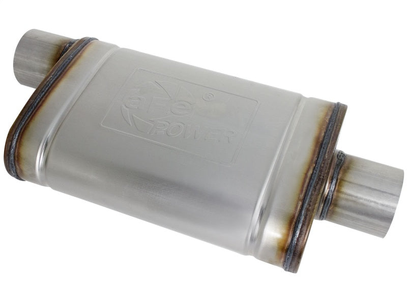 aFe MACHForce XP SS Muffler 3in Center Inlet / 3in Outlet 9in L x 4in W x 14in Body - DTX Performance