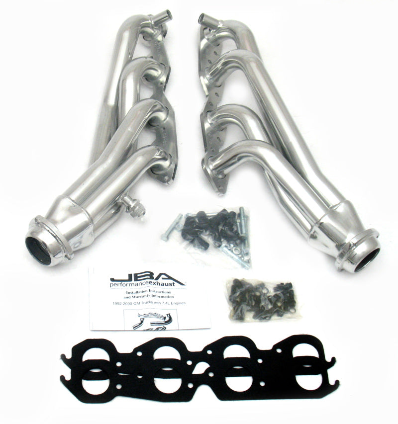 JBA 96-00 GM Truck 7.4L Voretc w/EGR & A.I.R. 1-3/4in Primary Silver Ctd Cat4Ward Header - DTX Performance