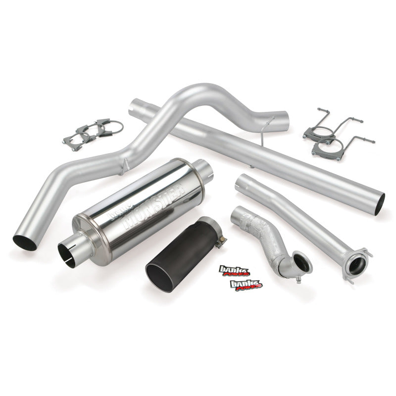 Banks Power 94-97 Ford 7.3L CCLB Monster Exhaust System - SS Single Exhaust w/ Black Tip - DTX Performance