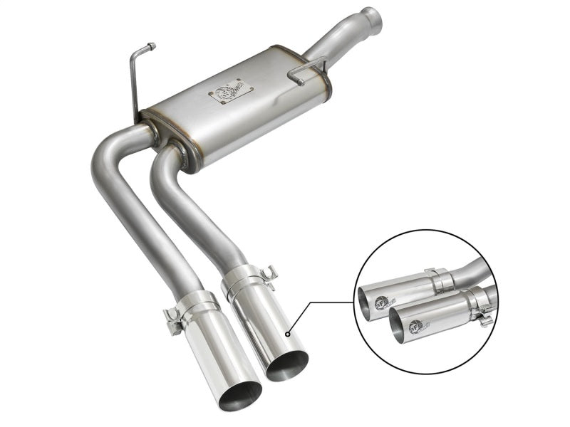 aFe Rebel Series CB Middle-Side Exit SS Exhaust w/ Polished Tips 09-16 GM Silverado/Sierra V6/V8 - DTX Performance