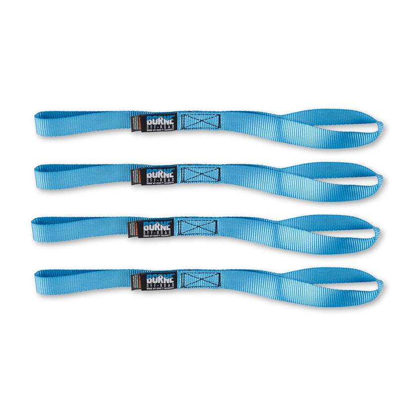 Mishimoto Medium-Duty Ratchet Tie-Down Kit (4-Pack) Blue - DTX Performance