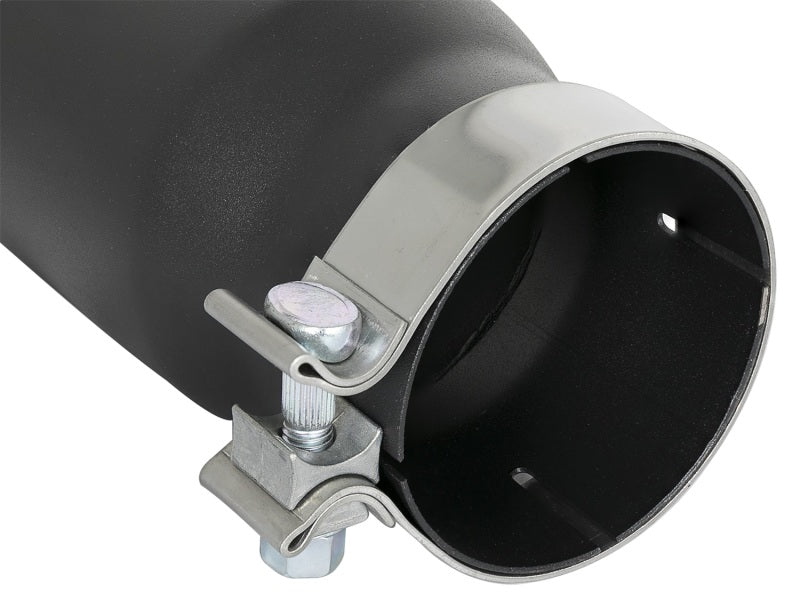 aFe MACH Force-Xp 409 Stainless Steel Exhaust Tip 3.5 In x 4.5in Out x 12in L Clamp-On - DTX Performance