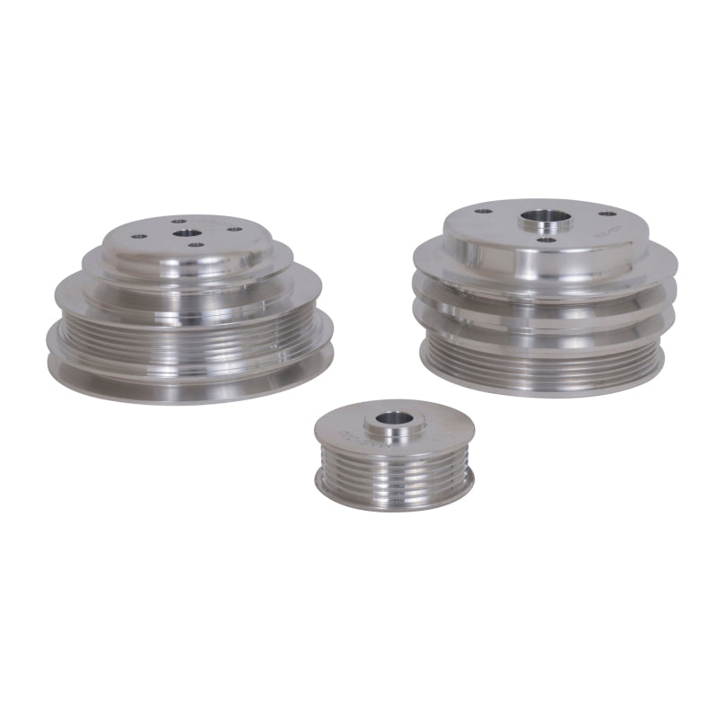 BBK 85-97 GM Truck 305 350 Underdrive Pulley Kit - Lightweight CNC Billet Aluminum (3pc) - DTX Performance