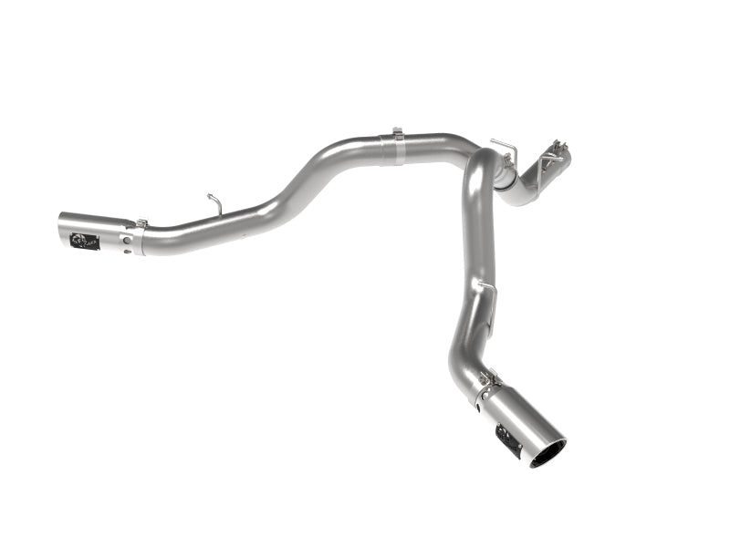 aFe Large Bore-HD 4in 409SS DPF-Back Exhaust System w/Polished Tips 20 GM Diesel Trucks V8-6.6L - DTX Performance