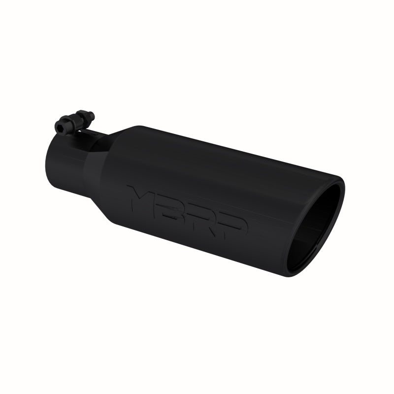 MBRP Universal Tip 4in O.D. Angled Rolled End 2.5in inlet 12in length Black - DTX Performance