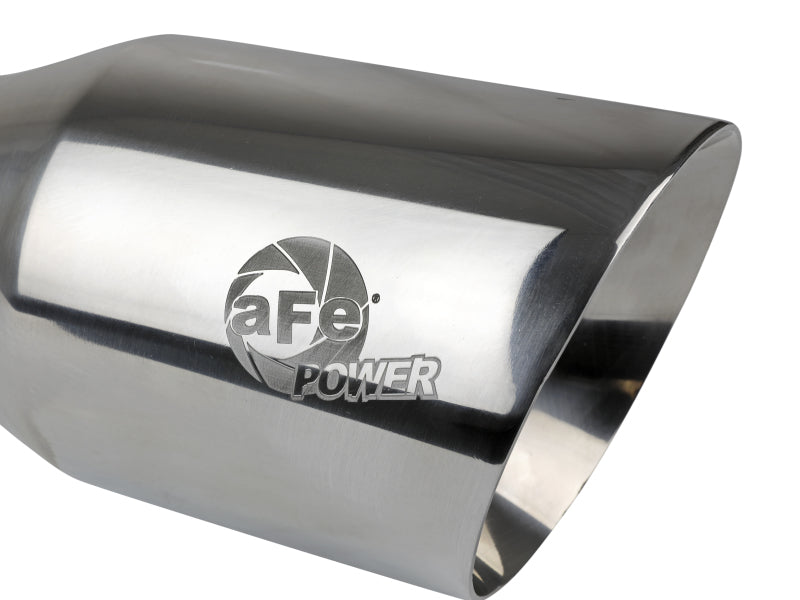 aFe MACH Force-Xp Univ 304 SS Double-Wall Clamp-On Exhaust Tip - Polished - 3in Inlet - 4.5in Outlet - DTX Performance