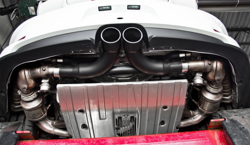 MBRP 14-19 Porsche GT3/GT3RS 3in Center Muffler Bypass 4in Tips - Black Coated - DTX Performance