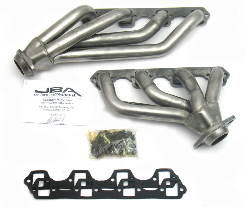 JBA 65-73 Ford Mustang 351W SBF 1-5/8in Primary Raw 409SS Mid Length Header - DTX Performance