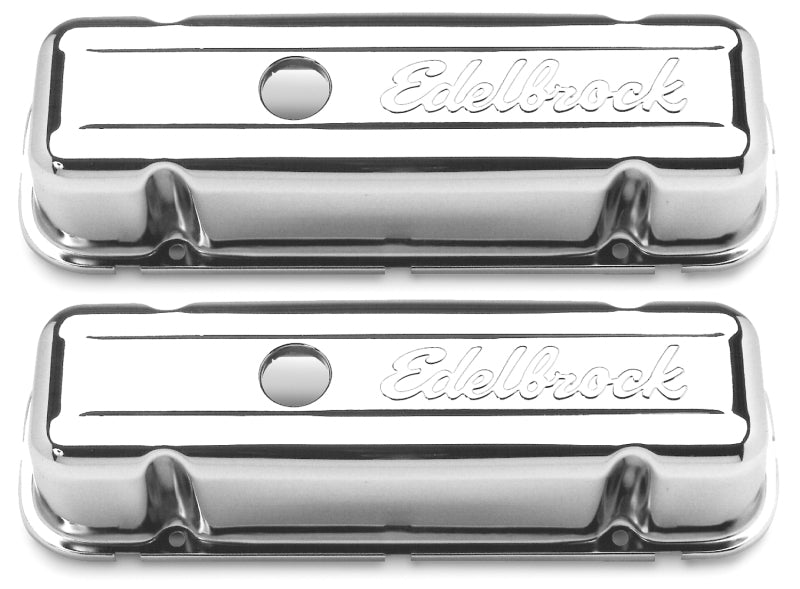 Edelbrock Valve Cover Signature Series Buick 1977 and Later 3 8L and 4 1L V6 Chrome - DTX Performance