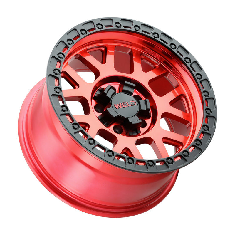 Weld Off-Road W133 17X9 Cinch 6X135 6X139.7 ET00 BS5.00 Candy Red / Satin Black Ring 106.1 - DTX Performance