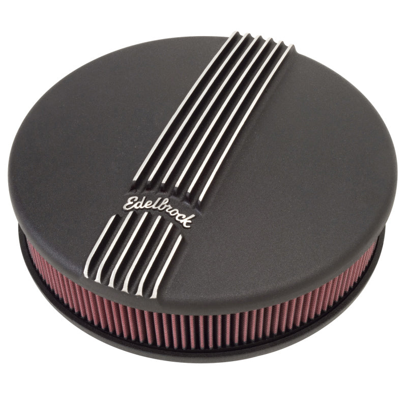 Edelbrock Air Cleaner Classic Series Round Aluminum Top Cloth Element 14In Dia X 3 9In Black - DTX Performance