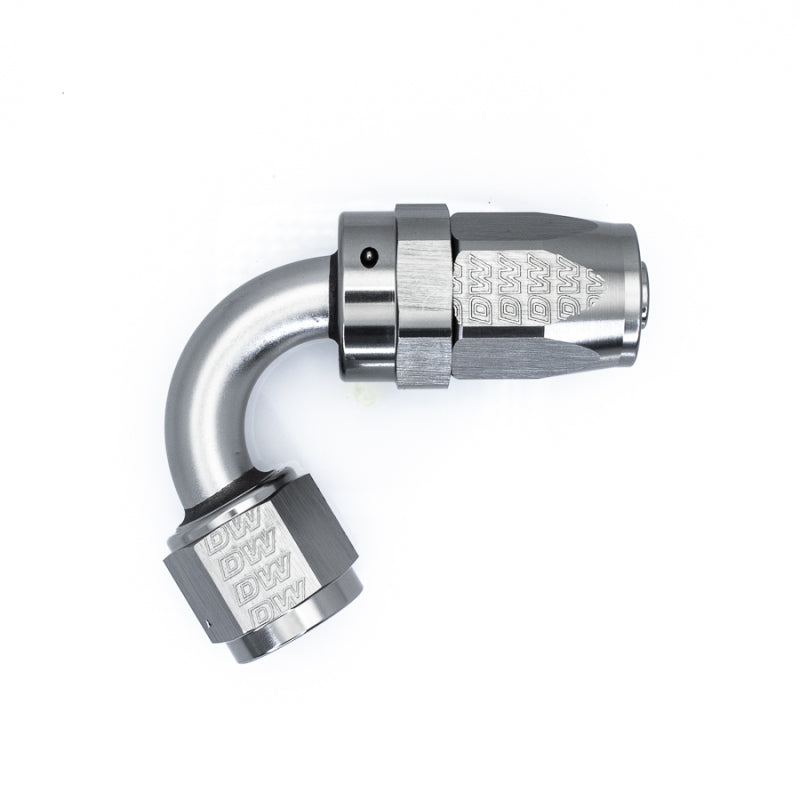 DeatschWerks 8AN Female Swivel 120-Degree Hose End CPE - Anodized Titanium - DTX Performance