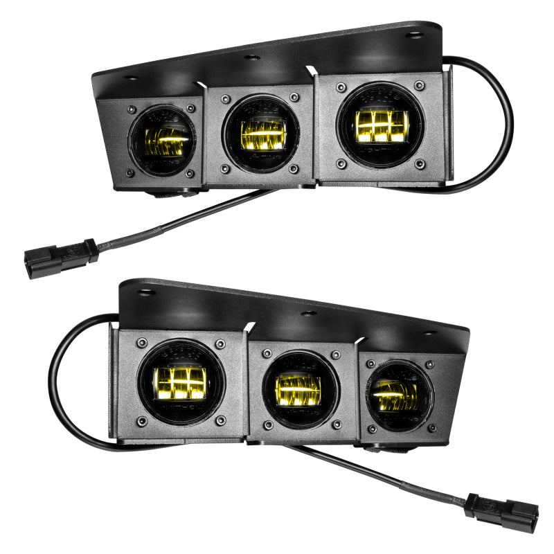 ORACLE Lighting 21-22 Ford Bronco Triple LED Fog Light Kit for Steel Bumper - Yellow - DTX Performance