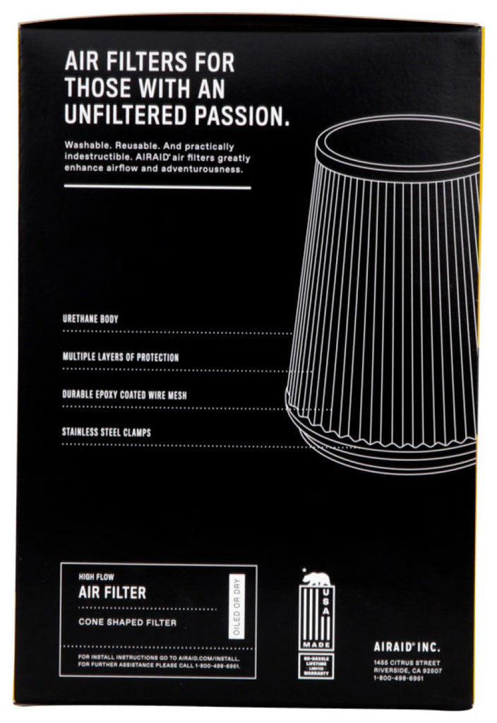 Airaid Universal Air Filter - Cone 3 1/2 x 4 5/8 x 3 1/2 x 7 - DTX Performance