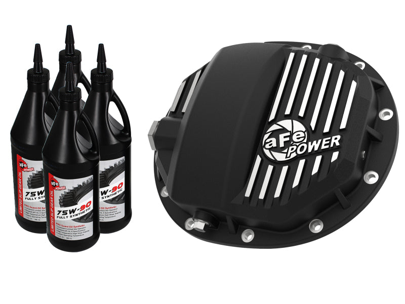 aFe Pro Series AAM 9.5/9.76 Rear Diff Cover Black w/Mach Fins & Oil 14-19 GM Silverado/Sierra 1500 - DTX Performance