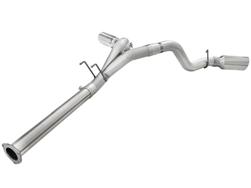 aFe Atlas Exhaust 4in DPF-Back Exhaust Aluminized Steel Polished Tip 11-14 ford Diesel Truck V8-6.7L - DTX Performance