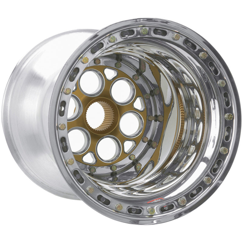 Weld Magnum Sprint 15x15 / 42-Spline / 5in. BS Gold Wheel - Inner Beadlock / No Cover - DTX Performance