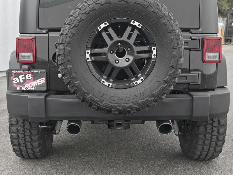 aFe Rebel Series 2.5in 409 SS Axle-Back Exhaust w/ Black Tips 2007+ Jeep Wrangler (JK) V6 3.6L/3.8L - DTX Performance