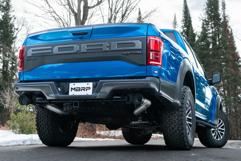 MBRP 17-20 Ford F-150 Raptor 3.5L Ecoboost Dual Rear Exit T409 3in Resonater Back Exhaust System - DTX Performance