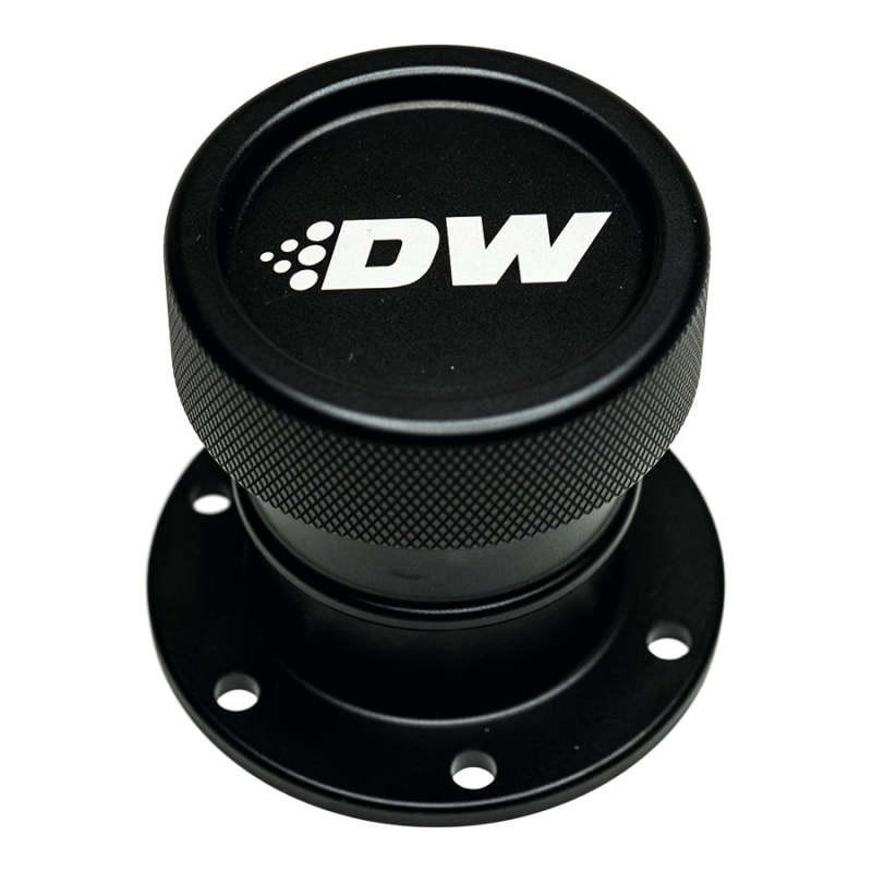 DeatschWerks Straight Filler Neck w/Cap - Matte Black - DTX Performance