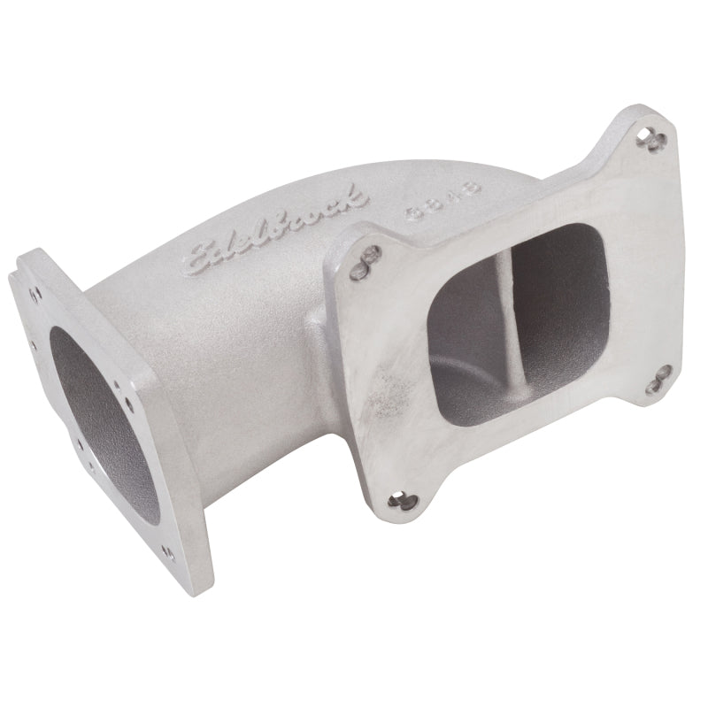 Edelbrock Low Profile Intake Elbow 90mm Throttle Body to Square-Bore Flange As-Cast Finish - DTX Performance