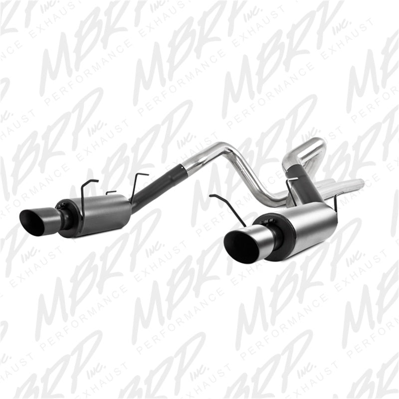 MBRP 11-14 Ford Mustang GT 5.0L 3in Cat Back Dual Split Rear Street Version 4in Tips - Black - DTX Performance