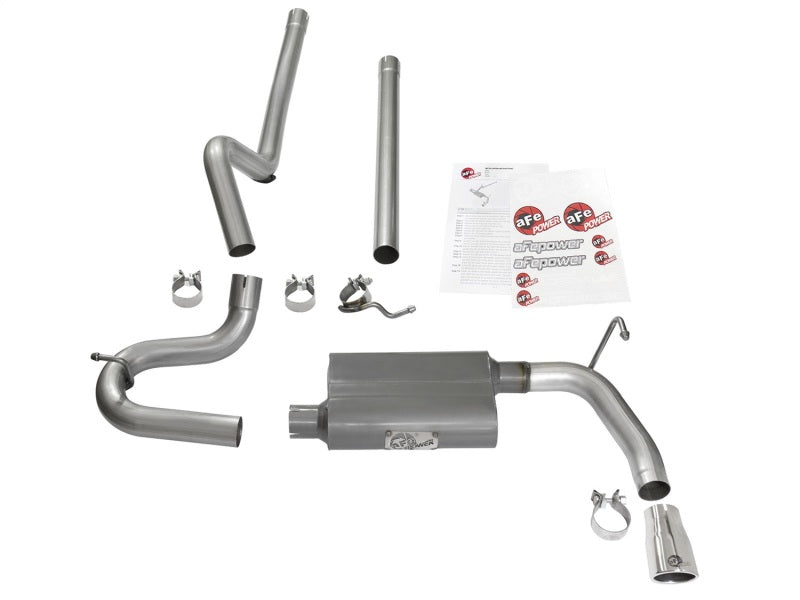 aFe Scorpion 2-1/2in Aluminized Steel Cat Back Exhaust 07-17 Jeep Wrangler V6-3.6/3.8L (4 Dr) - DTX Performance