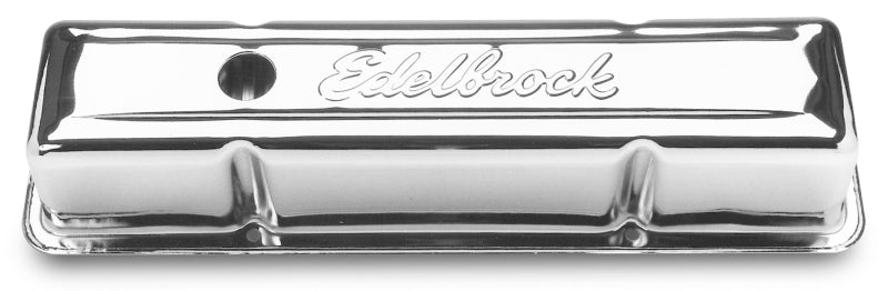 Edelbrock Valve Cover Signature Series Chevrolet 1959-1986 262-400 CI V8 Tall Chrome - DTX Performance