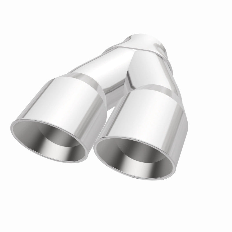 MagnaFlow Double Wall 3in Dual Round Polished Tip 2.25in Inlet - DTX Performance