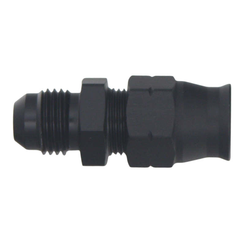 DeatschWerks 6AN Male Flare to 3/8in Hardline Compression Adapter - Anodized Matte Black - DTX Performance