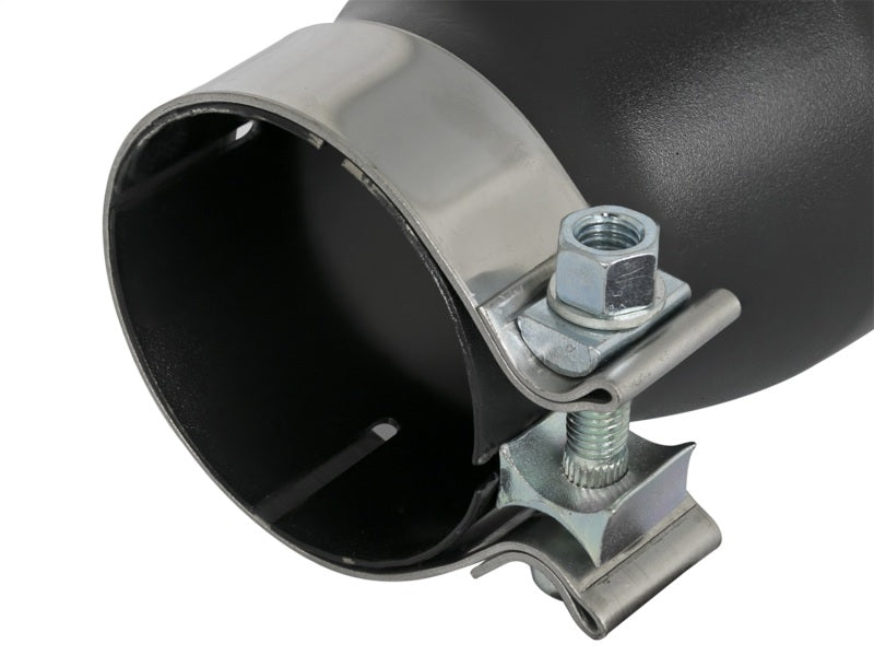 aFe MACH Force-Xp 409 SS Exhaust Tip Black (Left Side) 3in In x 4-1/2in Out x 9in L Clamp-On - DTX Performance