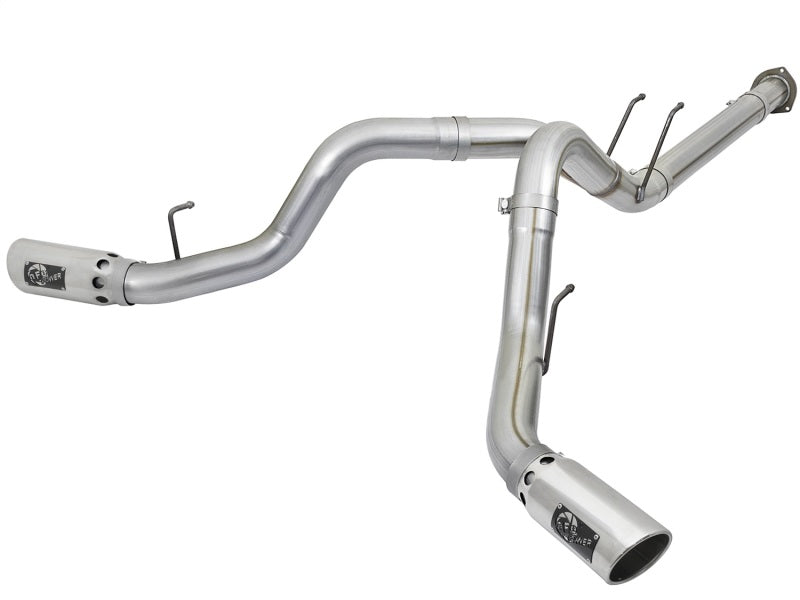 aFe ATLAS 4in DPF-Back Alum Steel Exhaust System w/Polished Tip 2017 Ford Diesel Trucks V8-6.7L (td) - DTX Performance