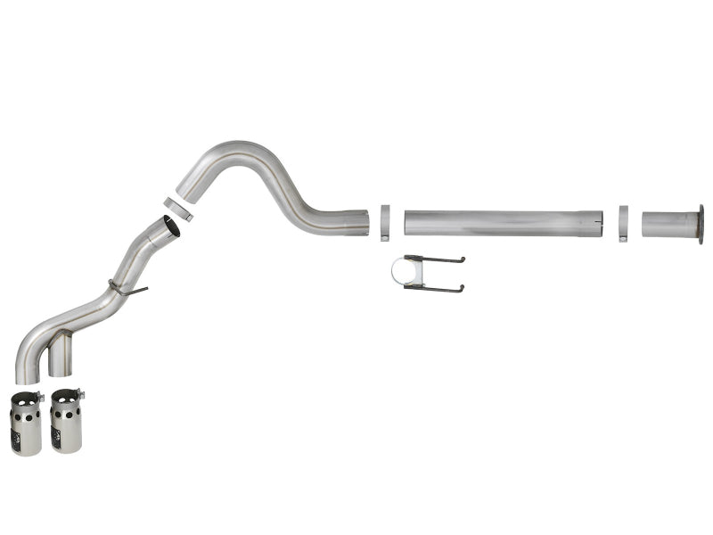 aFe Power 11-14 Ford F250/F350 6.7L Diesel Rebel XD 4in 409 SS DPF-Back Exhaust System - Pol Tips - DTX Performance