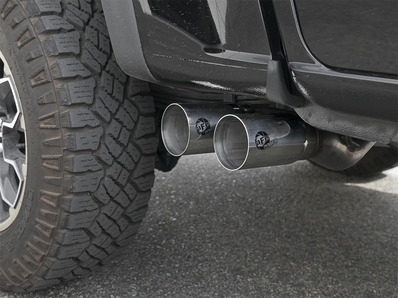 aFe Rebel Series CB 3in Middle Side Exit SS Exht w/Polish Tips 15-17 Chevy Colorado / GMC Canyon - DTX Performance