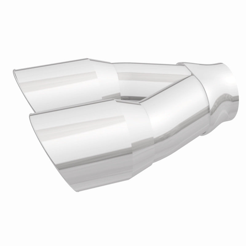 MagnaFlow Double Wall 3in Dual Round Polished Tip 2.25in Inlet - DTX Performance