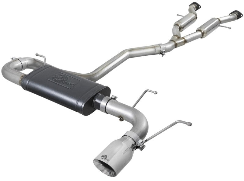 aFe Large Bore HD 3in 304 SS Cat-Back Exhaust w/ Polished Tips 14-19 Jeep Grand Cherokee V6-3.6L - DTX Performance