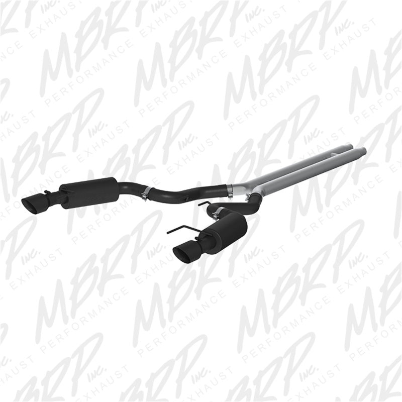 MBRP 15 Ford Mustang GT 5.0 Convertible Black 3in Cat Back Dual Split Rear Exit (Street Version) - DTX Performance