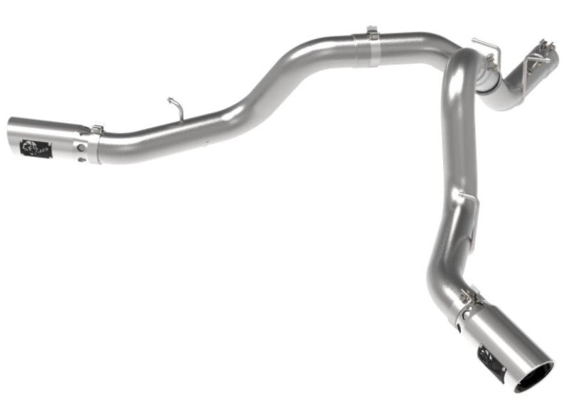 aFe Large Bore-HD 4in 409SS DPF-Back Exhaust System w/Polished Tips 20 GM Diesel Trucks V8-6.6L - DTX Performance