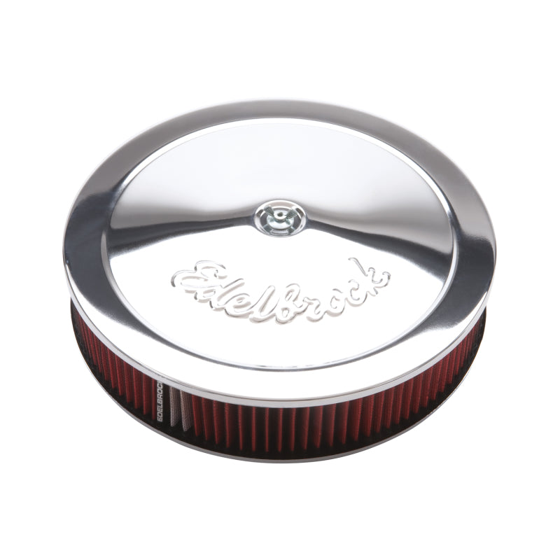 Edelbrock Air Cleaner Pro-Flo Series Round 14 In Diameter Cloth Element Chrome - DTX Performance