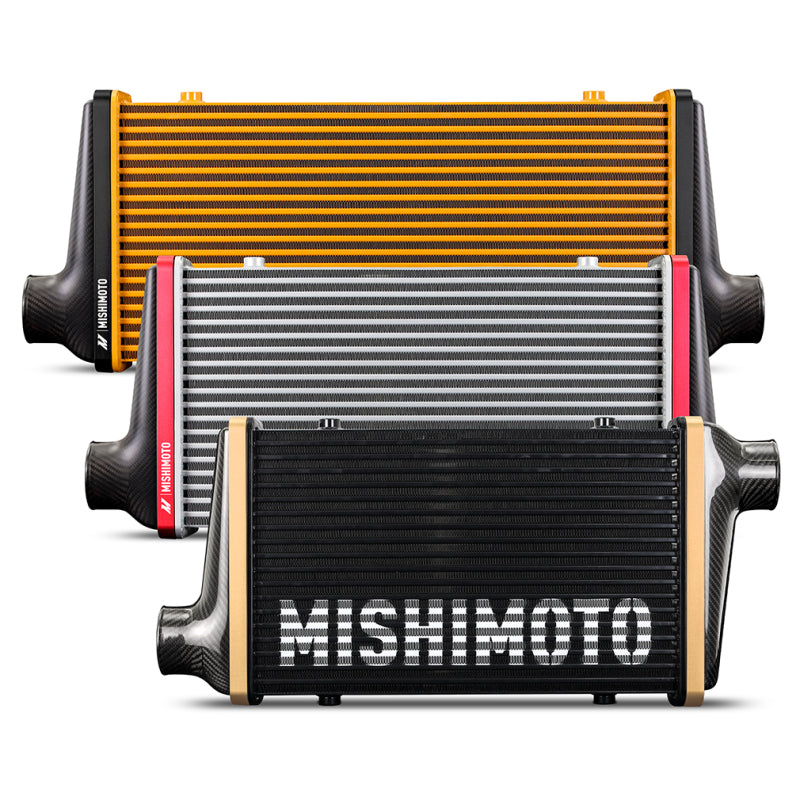 Mishimoto Universal Carbon Fiber Intercooler - Matte Tanks - 525mm Black Core - S-Flow - C V-Band - DTX Performance