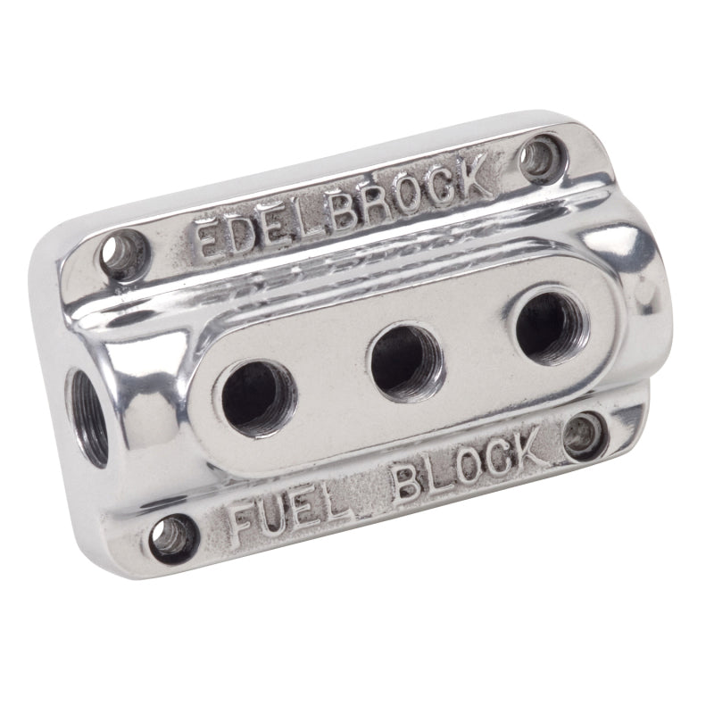 Edelbrock Fuel Block Triple Polished - DTX Performance