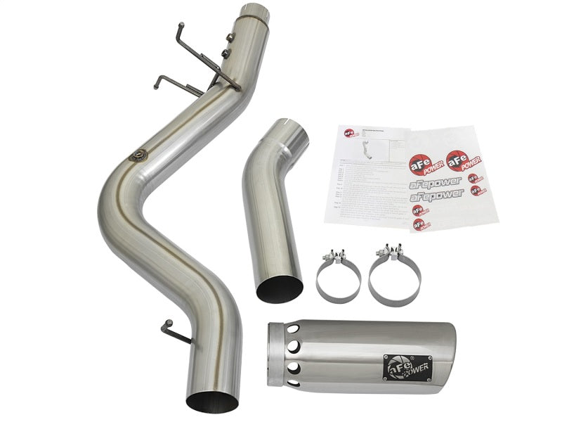 aFe LARGE BORE HD 5in 409-SS DPF-Back Exhaust w/Polished Tip 2017 GM Duramax V8-6.6L (td) L5P - DTX Performance