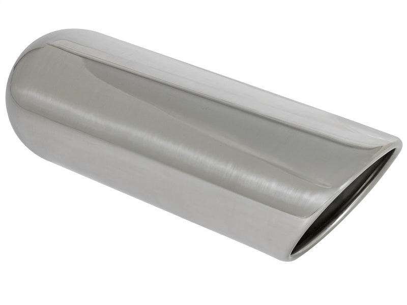 aFe MACHForce XP Exhausts Tips SS-304 EXH Tip 3In x 4Out x 12L Sgl-Ang Weld On - DTX Performance