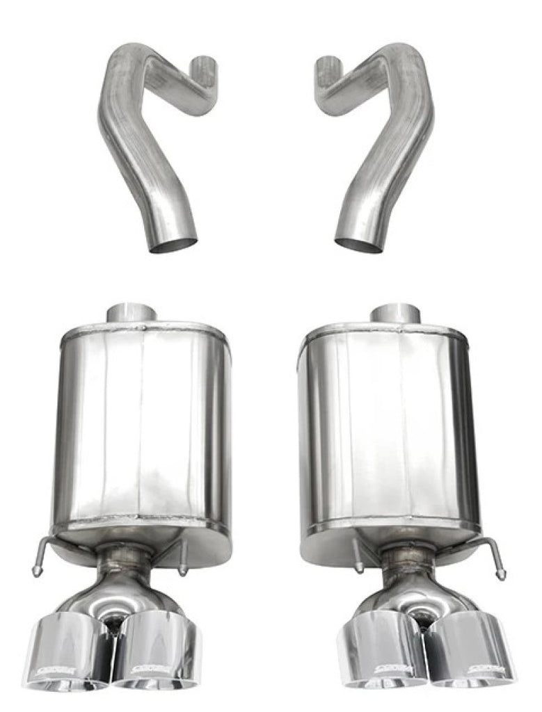 Corsa 06-13 Chevy Corvette C6 Z06 7.0L / 09-13 ZR1 6.2L Polished AxleBack Exhaust w/4.5in Twin Tips - DTX Performance