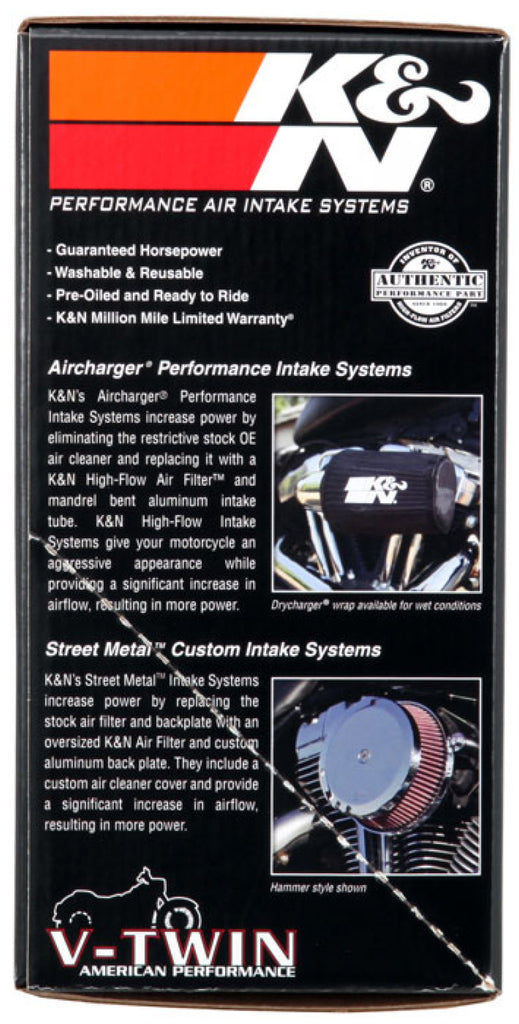 K&N 2017 Harley-Davidson H/D Touring Models Aircharger Performance Intake - Black - DTX Performance