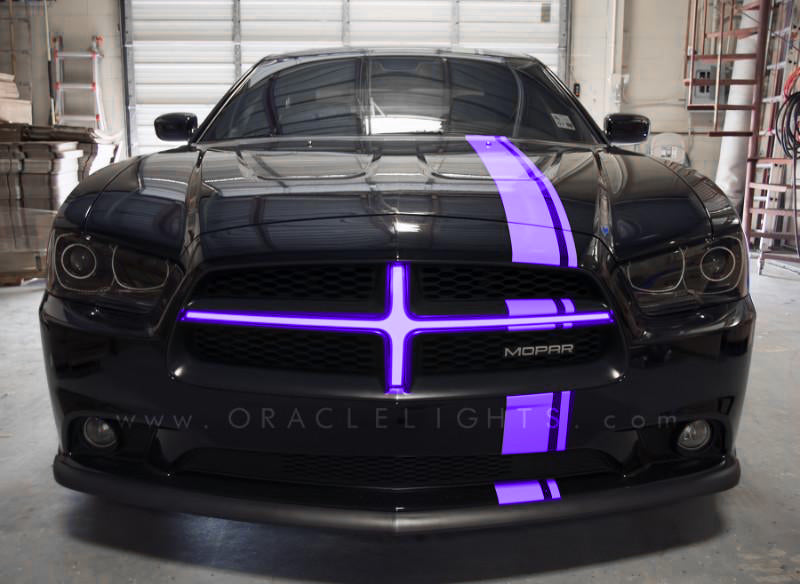 Oracle 11-14 Dodge Charger Illuminated Grille Crosshairs - UV/Purple - DTX Performance