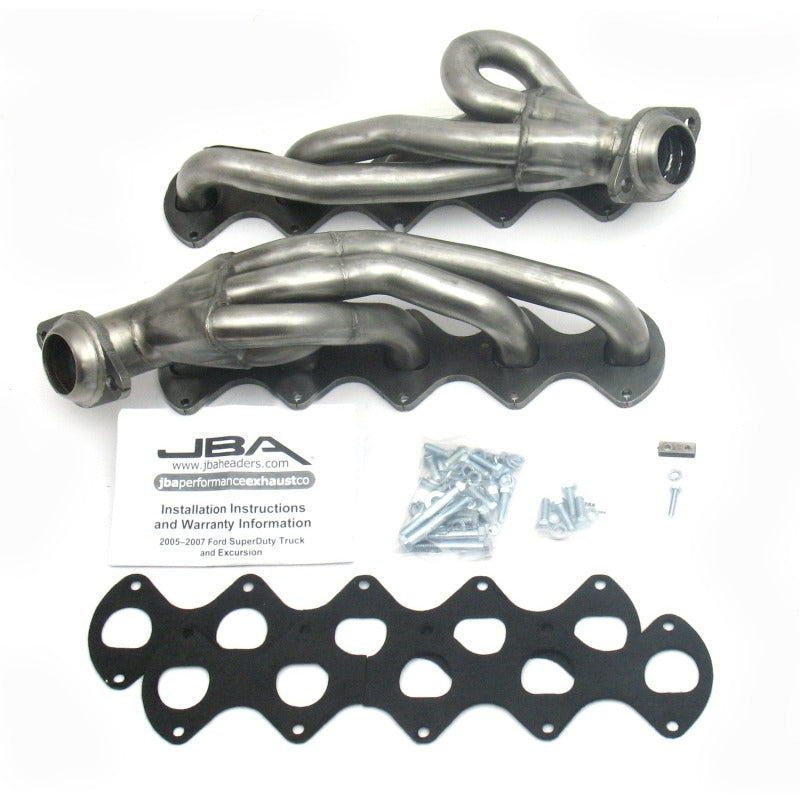 JBA 05-10 Ford F-Series 6.8L 3V V10 1-1/2in Primary Raw 409SS Cat4Ward Header - DTX Performance