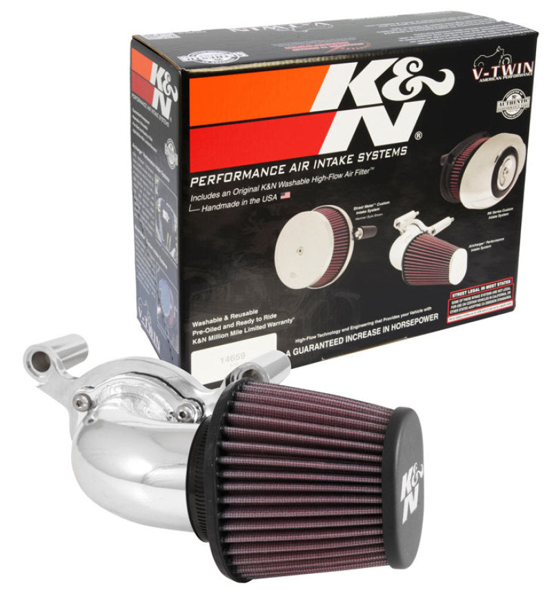 K&N 01-15 Harley-Davidson Touring 96 / 103 / 08-15 Bright Aircharger Performance Intake - DTX Performance