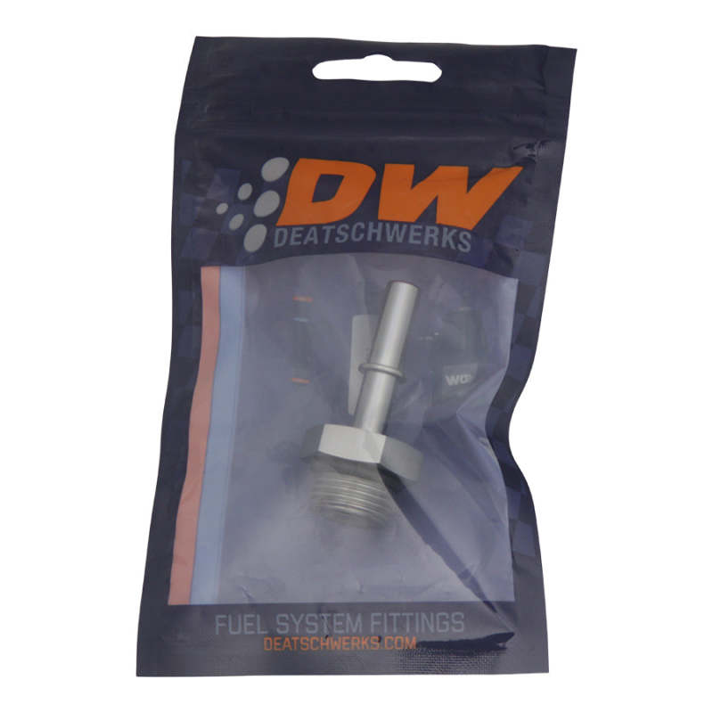 DeatschWerks 8AN ORB Male to 5/16in Male EFI Quick Connect Adapter - Anodized DW Titanium - DTX Performance